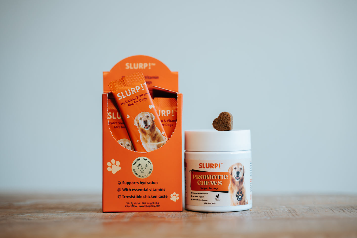 Slurp!® Combi Deal – Hydratatiesticks & Probiotica Chews voor Honden
